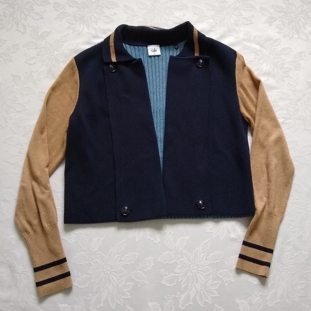 Cabi Turn Back Crop Cardigan Color Block - image 2